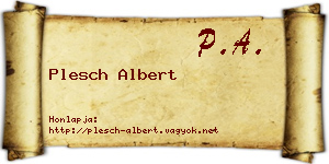 Plesch Albert névjegykártya